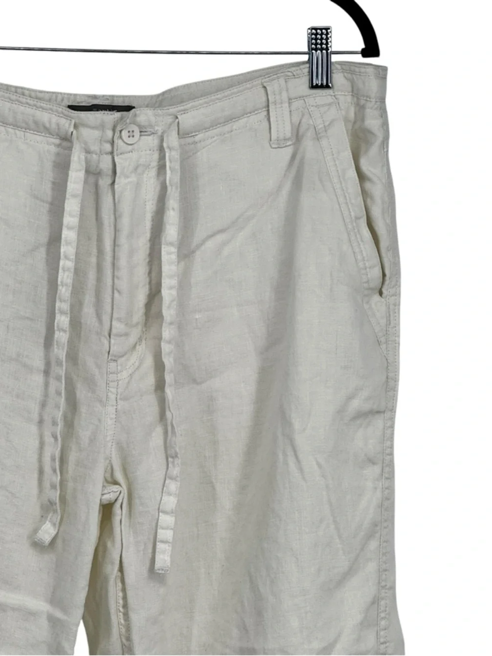 Men’s Apt 9 Size 38 x 30 Off White 100% Linen Wider Leg Pants Beach Costal